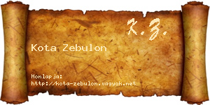 Kota Zebulon névjegykártya